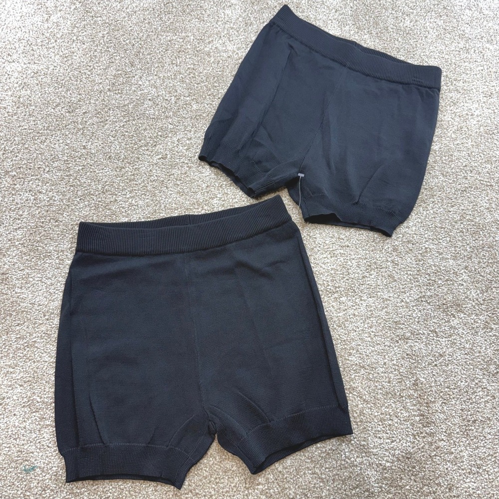 Olivaceous Women Black Knit Shorts Ribbed S NEW High Waist Soft Knit Minimalist